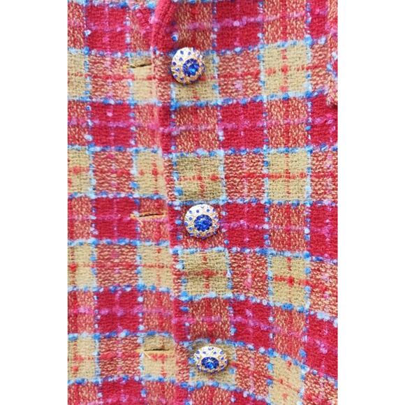 Aratta Fuchsia Camel Size Medium Coco Boucle Lined Blazer Jacket - Picture 14 of 16